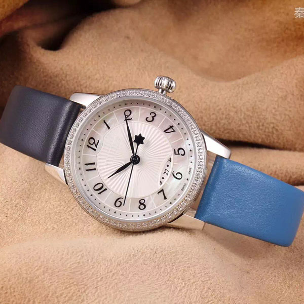明星经典系列 女士石英腕表 手表一件代发 日历休闲 不锈钢镶钻外圈石英表